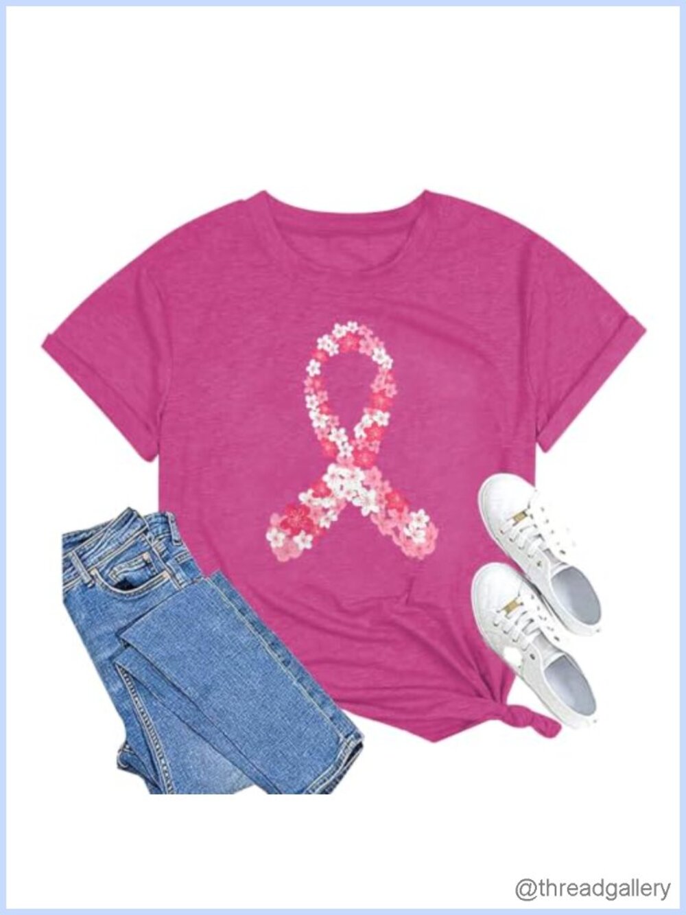 Breast Cancer Awareness T-Shirt Pink Ribbon Stronger Than Cancer Tee
